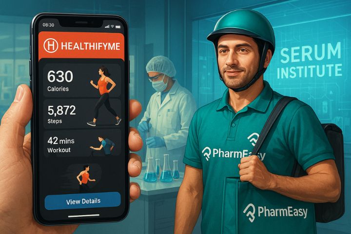 HealthifyMe, PharmEasy, and Serum Institute showcase India’s health and biotech startup growth in 2025.