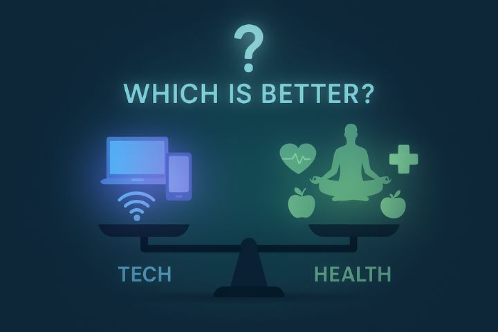 Detailed analysis of which is better between Wheonx.com Tech and Wheonx.com Health, comparing features, advantages, and user needs in 2025