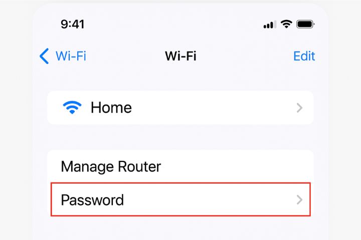 iPhone iOS 16 Wi-Fi settings with Manage Router option highlighted.
